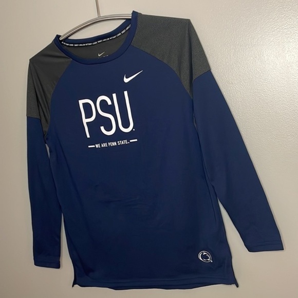 NIKE | Women’s Blue & Gray NIKE DRI-FIT PENN STATE Long Sleeve Shirt Size Small - Picture 5 of 9
